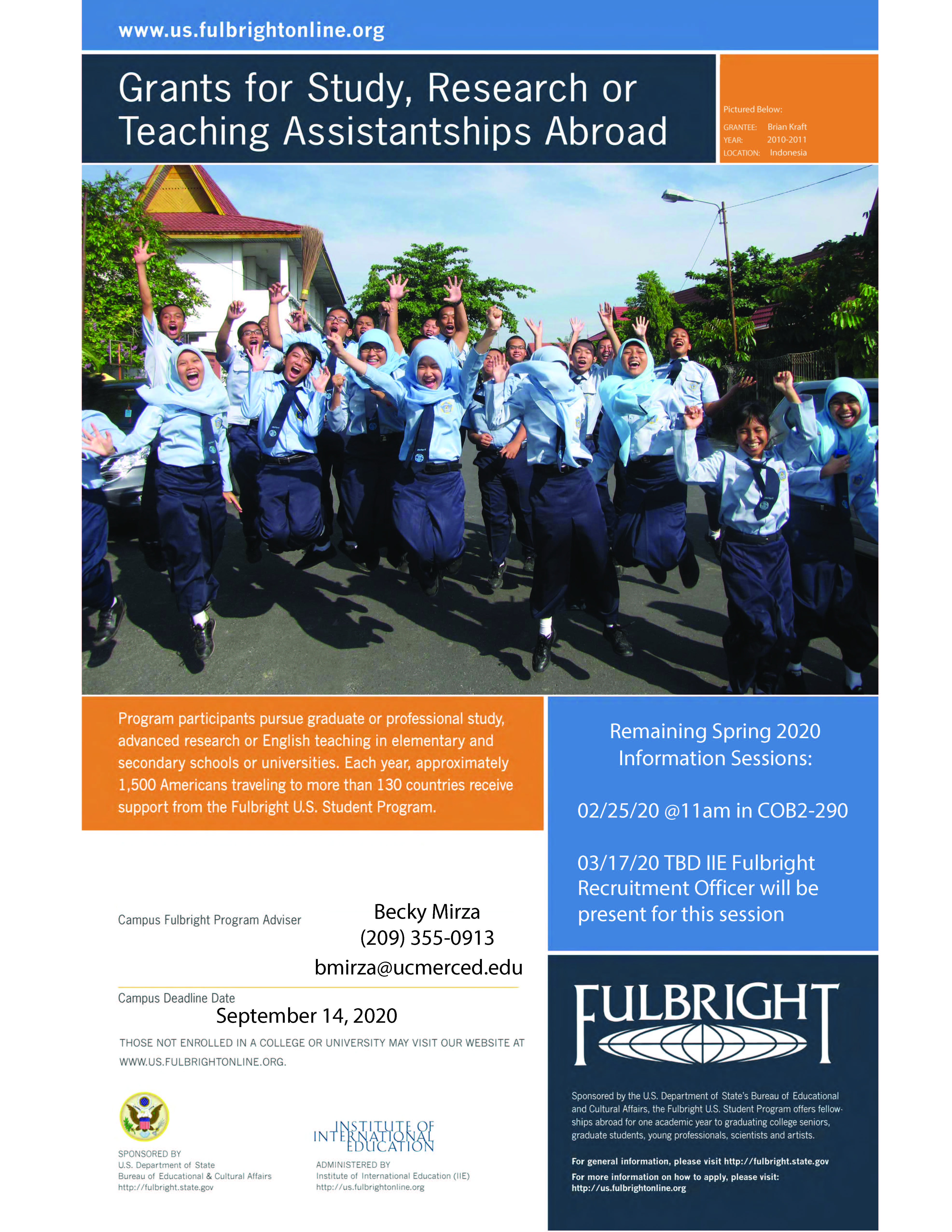 Fulbright Scholarship Information Session flyer
